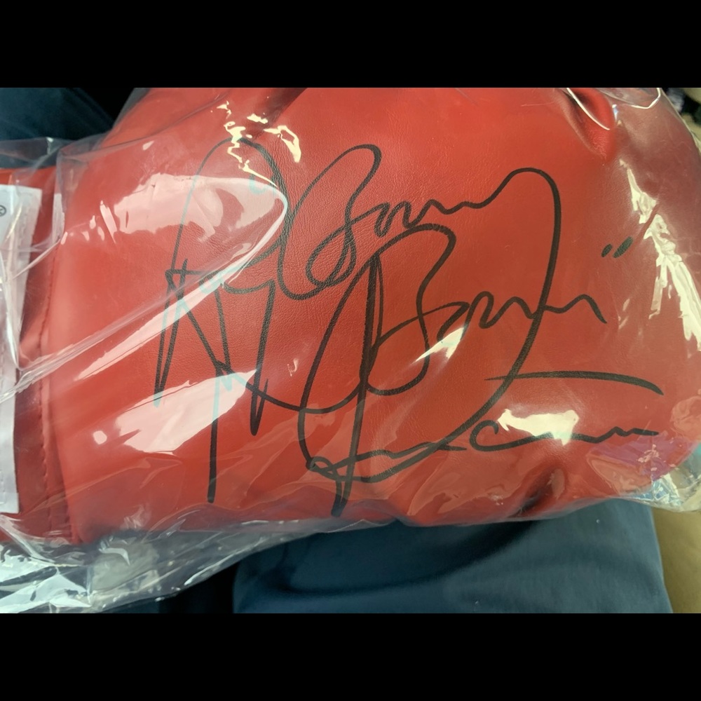 Autographed boxing glove “Ray  “Boom Boom” Mancini